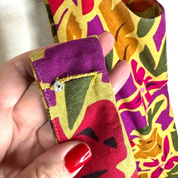 Vintage TALBOTS Linen Dress Womens 8 Tropical Print Floral Summer Hawaiian Beach - Picture 8 of 13